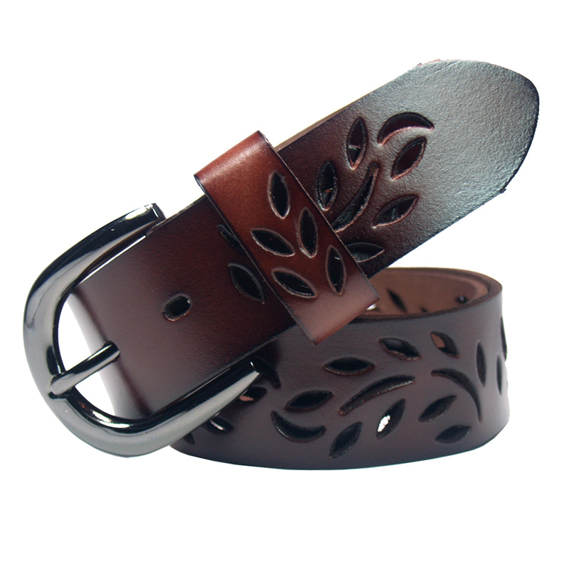 HOLE-SALE WOMEN'S CUTOUT GENUINE LEATHER BELT FASHION CASUAL COWHIDE BELT