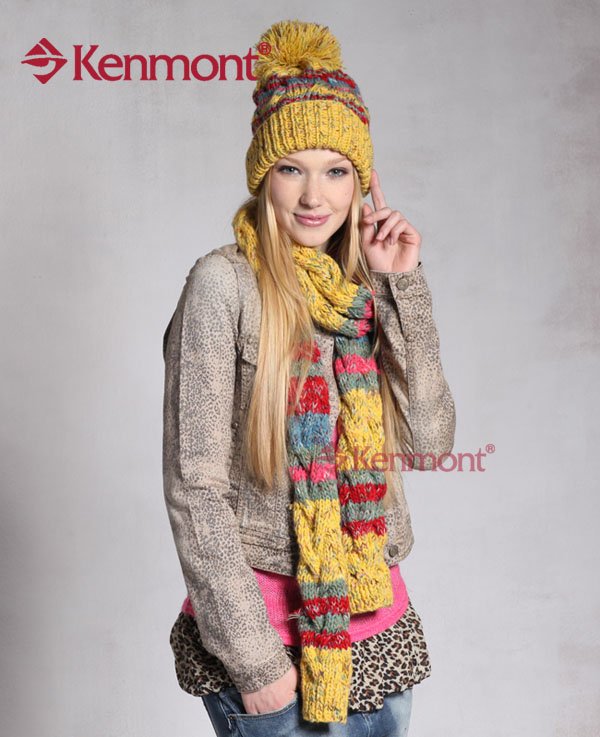 Holiday sale 2012 Fashion Wool Beanie, Best Selling Hand Knitted Beanie Hat and scarf  ,suit for ladies KM-1240&1818