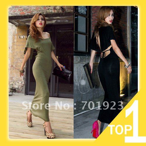 Holiday Sale 2013 New Women Summer Long Sexy Dress Backless Maxi Dress Two Colors free shopping Y3173