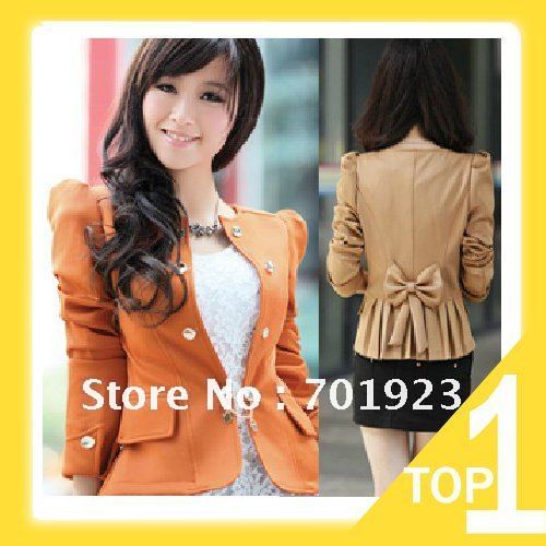 Holiday Sale 2013 women bow slim outerwear short design women's blazer coat Free shipping Y3440