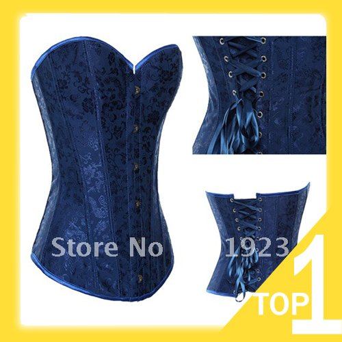 Holiday Sale Elegance blue floral lace up back boned steel busk front body shaper S-XL Facoty supplier Dropshipping Y2685