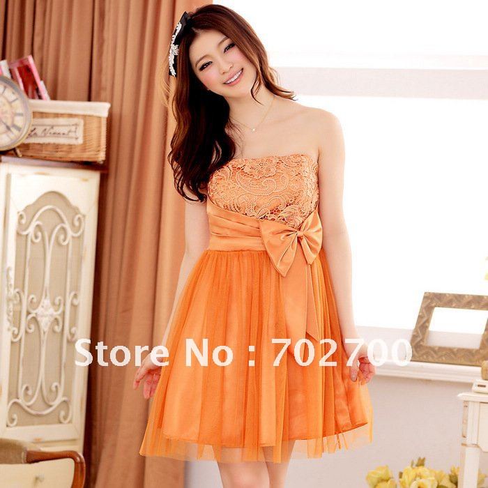 Holiday Sale Free Shipping 2012 New Arrival  Off the shoulder Soild Bow Dress   C3116 J J G
