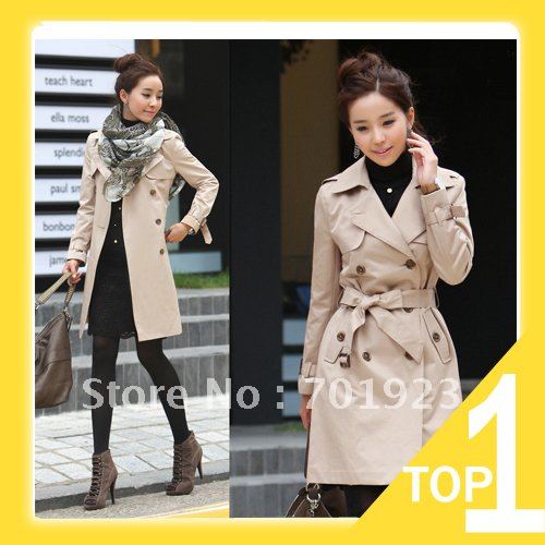 Holiday Sale Free Shipping 2013 autumn new arrival slim classical khaki women outerwear Y3964
