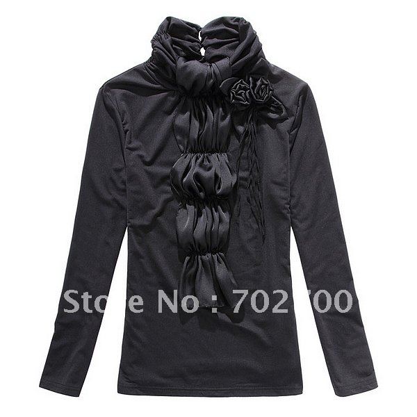 Holiday Sale Free Shipping! Autumn Winter Fashion Wild Turtleneck  Long Sleeve Plus Size Ladies Tops