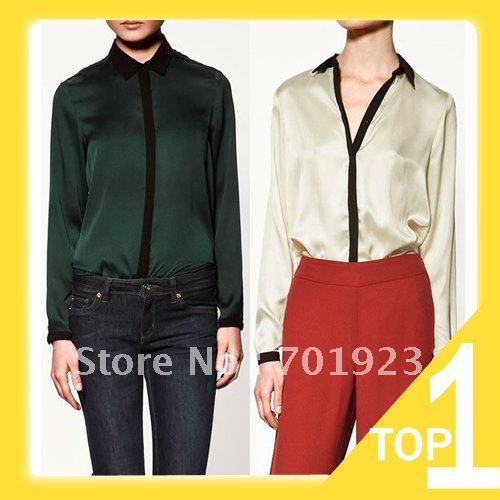 Holiday Sale FREE SHIPPING/DROP SHIPPING CHIC LAPEL LONG SLEEVE SHIRT BLOUSE  Y3637