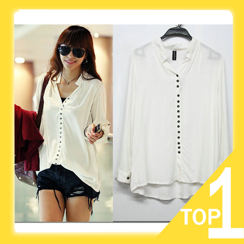 Holiday Sale Free shipping/Drop shipping women's white shirts outerwear,women blouses Y2770
