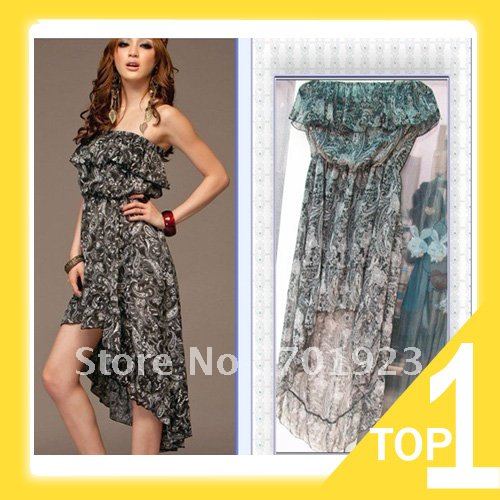 Holiday Sale Free shipping wholesale flouncing irregular Long Top Dress Y3059