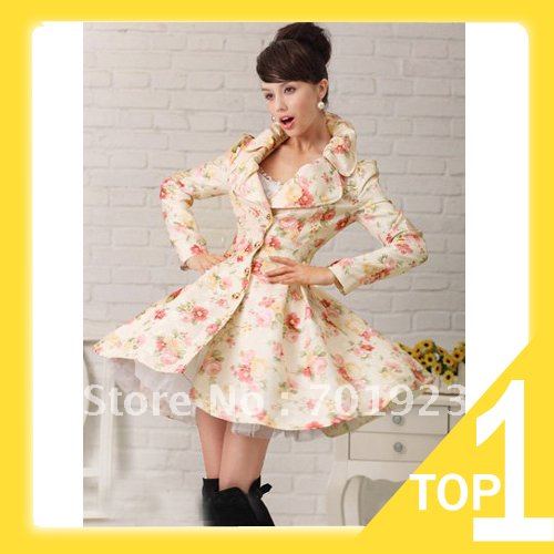 Holiday Sale Holiday Sale New Lady women's luxury flower princess coat,overcoat.dust coat+Free Shipping Y3966