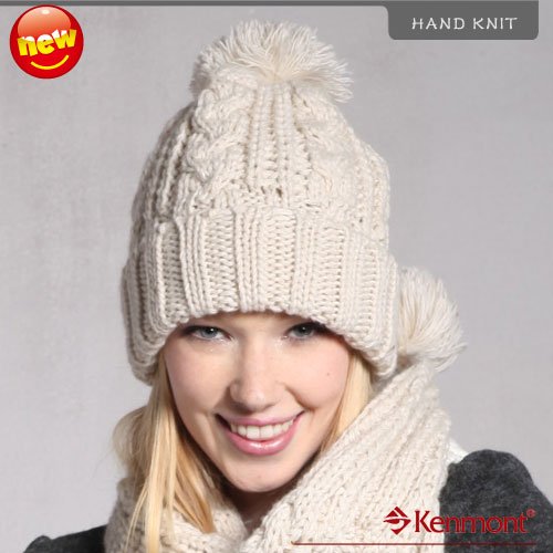 Holiday Sale Kenmont New Arrival Brand Winter Hat, Hand Knitted Beanie Hat, Wool Beanie KM 1225-36 Beige hut
