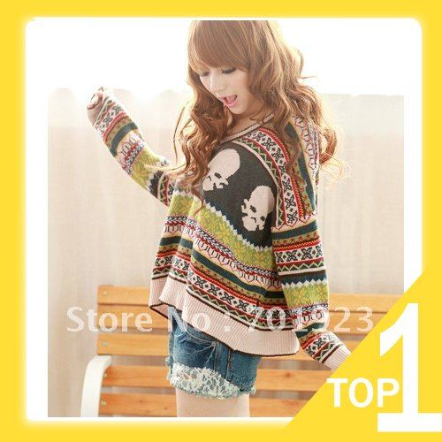 Holiday Sale V-NECK SWEATER PULLOVER JUMPER MULTI-COLOR Y2444