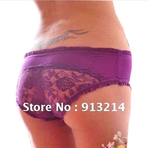 Hollow out lace roses lovely bowknot sexy underwear woman pants 9 color briefs free shipping with a little gift