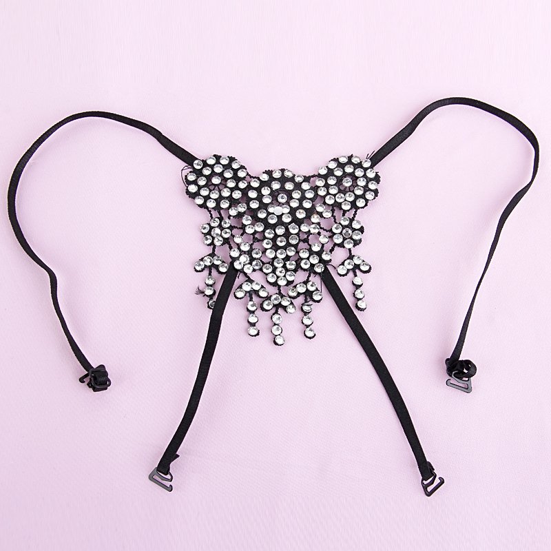 Honey fashion back heart rhinestone cross invisible sexy bra shoulder strap summer mm