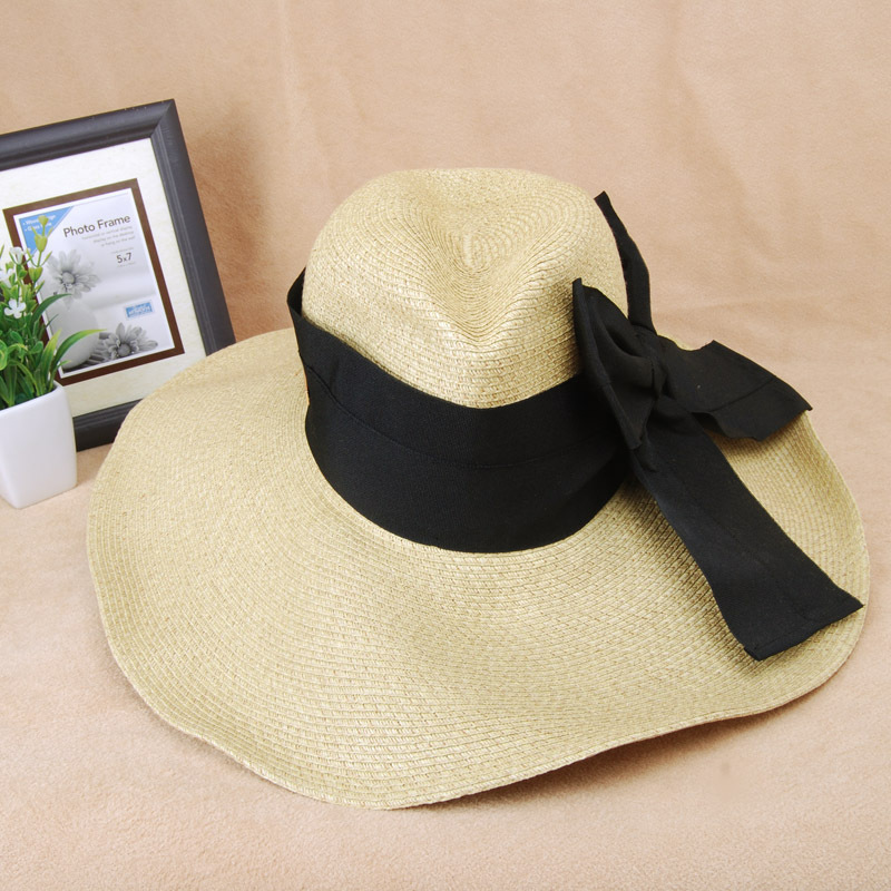 Honey large brim hat cowboy hat strawhat summer female sun-shading hat big beach cap
