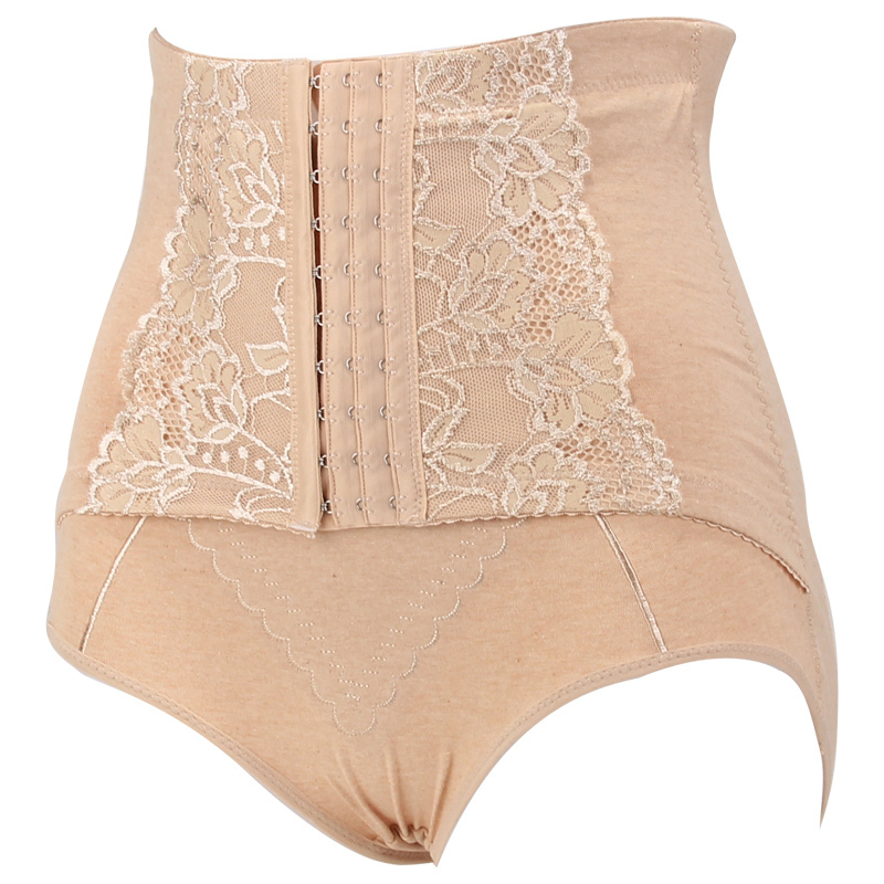 Honey spring beauty care body shaping beauty care pants fat burning butt-lifting high waist abdomen pants drawing breasted beige