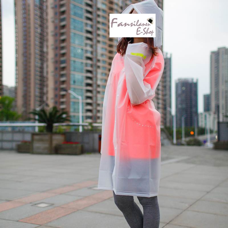 Hooded translucent trench type long design adult raincoat poncho lovers design