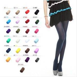 Hook wire multicolour Core-spun Yarn pantyhose ultra-thin transparent stockings candy color socks
