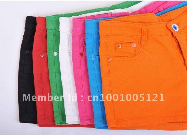 Hot 10PCs The summer 2012 new jeans new color shorts colored cotton 987 free shipping by EMS