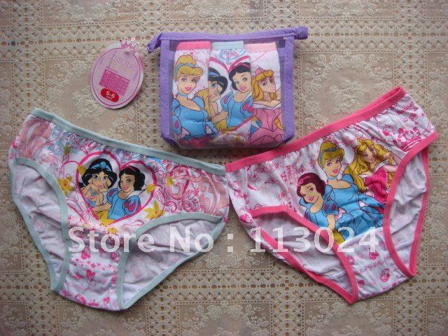 HOT ! 2012 brands  100% cotton 15pcs(5bags)/lot  kinds of girls cartoon underpants ffor 2-12years