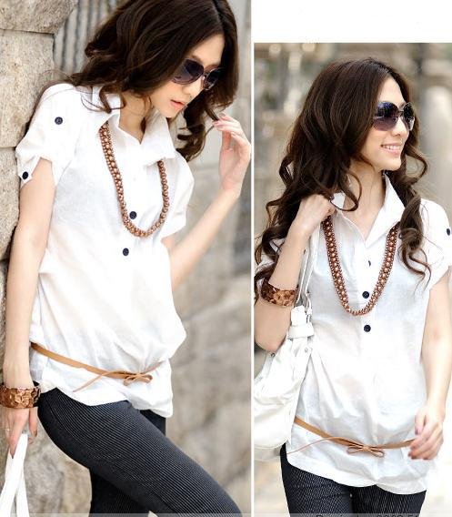 Hot !!!2012 Fashion Ladies leisure shirt,pretty ladies blouse ,Womens Blouse,Ladys Shirt,OL Blouse,Womens clothing,White