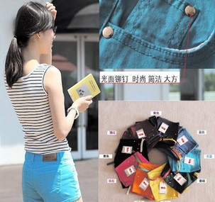 hot 2013 fashion sale!! Factory wholesale candy color jeans stretch color color jeans shorts