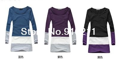 HOT 2013 new  Autumn Women Fashion Slim cotton long-sleeved T-shirt dress