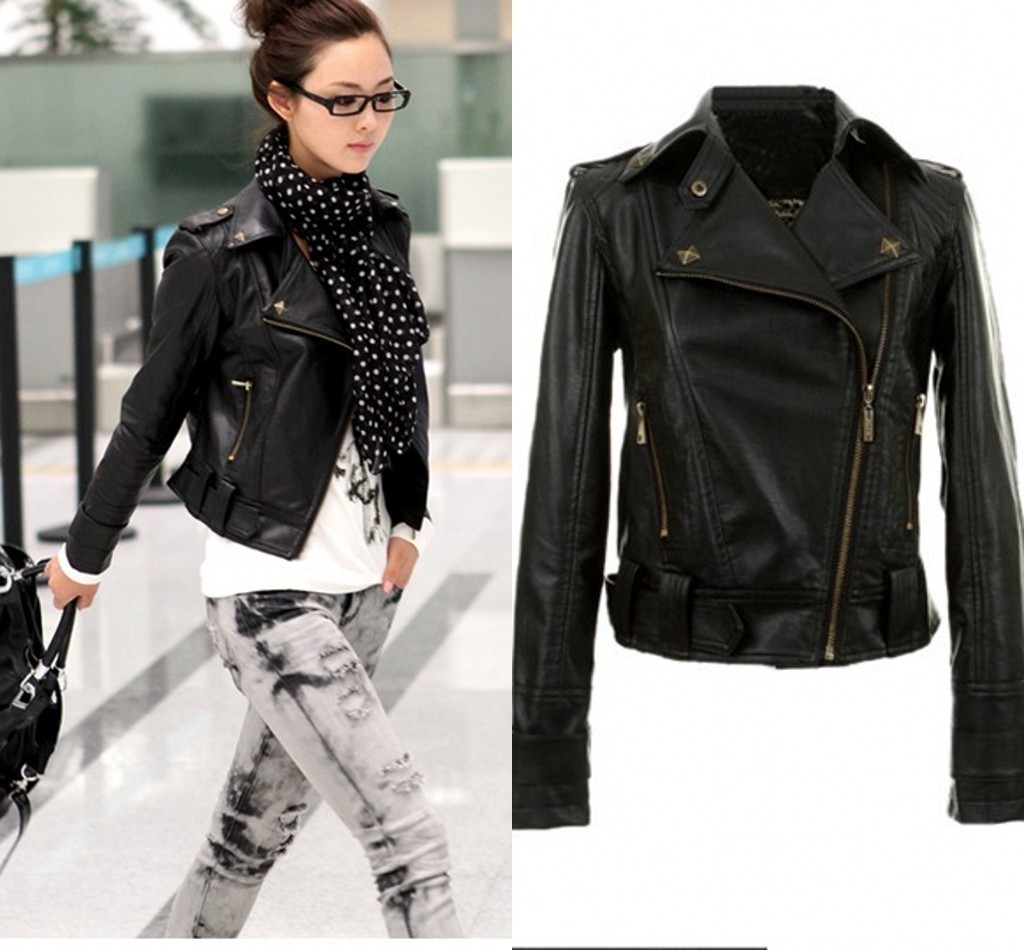 Hot! 2013 new style leather jacket women short design slim motorcycle PU small leather clothing outerwear handsome leather coat