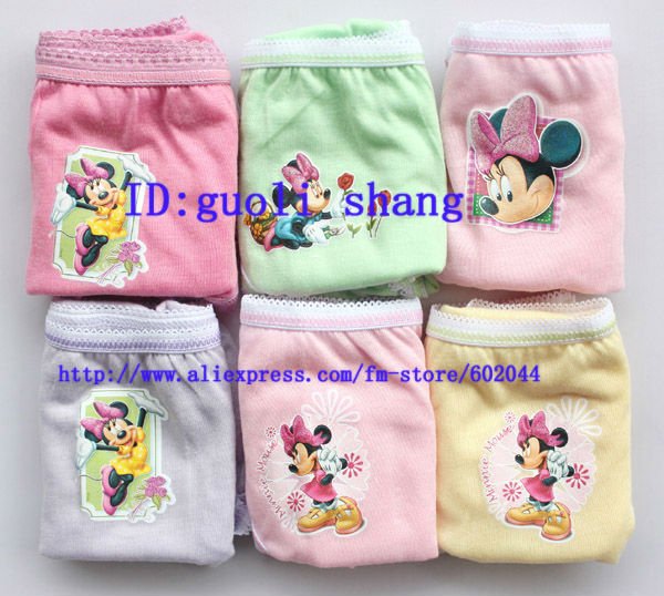 Hot 36pcs mixed  Children's Girl's Cotton Underwear Panties (6 set)