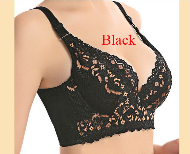 Hot Adjustable gather bra lace fabric detachable shoulder straps Four -breasted Bra #4803