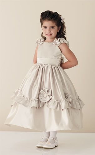 Hot Ankle Length Flower Girl Dress Taffeta Pageant Bridesmaid Wedding Gown F85