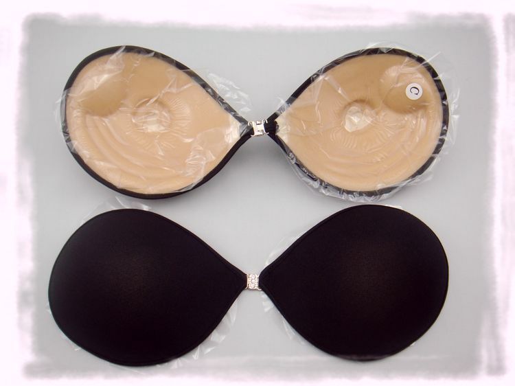 Hot Black push up Silicon bra sexy WOMEN strapless SMOOTH adhesive seamless Bra