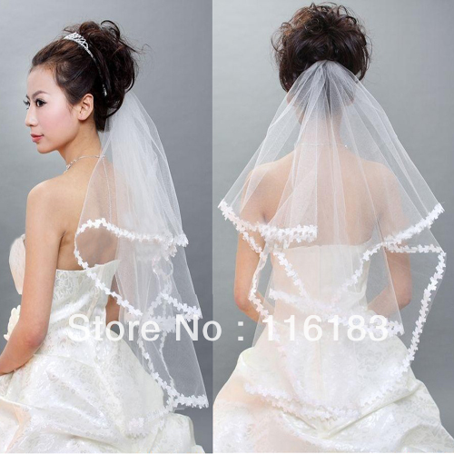 HOT !  Cheapest  White 1T Wedding Bridal  Party Evening  Applique Party Veil