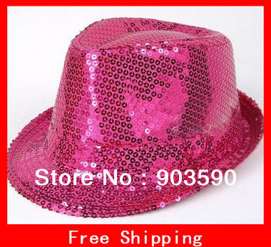 Hot Christmas Party Sequin Flashing Hat Xmas Gift Concerts / Discos Fedora Dance Hats Free Shipping
