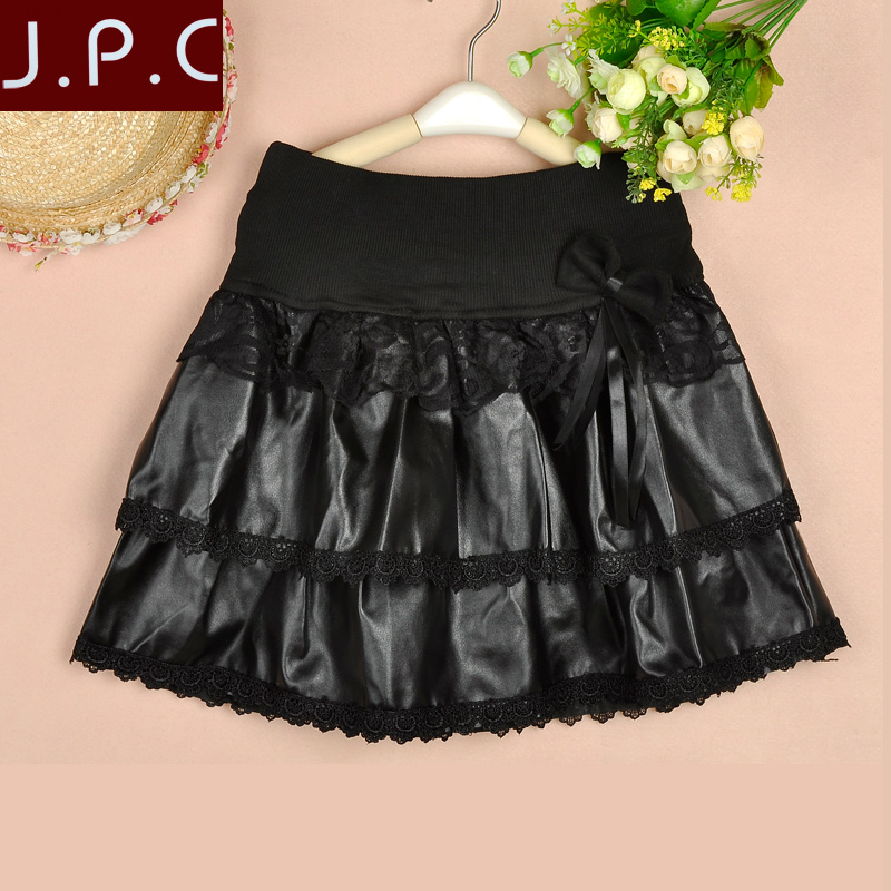 Hot fashion elegant elastic waist PU expansion skirt fluffy short skirt leather skirt bust skirt