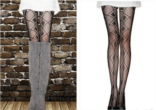 HOT Fashion Mesh Leggings Jacquard plaid stockings Fishnet Black Pantyhose Wholesale Free shipping H-A021