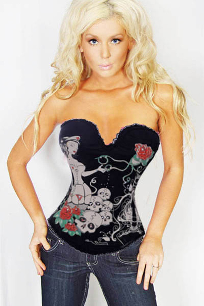 Hot Fashion Women  Corset -Overbust  Sexy Lingerie Black  wholesale retail 1724