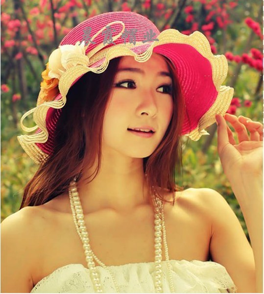 Hot Fashion Women's  Summer wave Cap flower cap summer cap