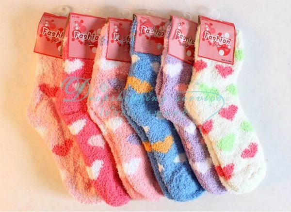 Hot Fashion women winter coral cashmere socks floor towel socks