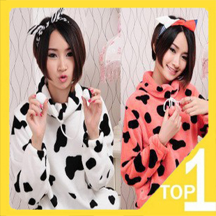 Hot! Fast shipping! Good quality Pajamas Coral fleece long sleeve hooded upset women in the winter and autumn living cloth 2050