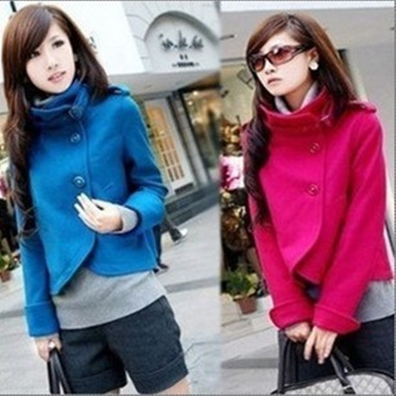 hot free shipping 2012 autumn women's ol elegant gentlewomen vintage stand collar slim cardigan long-sleeve woolen short jacket