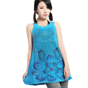 HOT free shipping $ 2012 summer women's cutout fluid knitted spaghetti strap top sweater