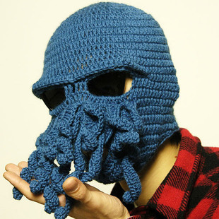 HOT Free shipping 2013 Fashion novelty handmade knitting wool octopus unisex hat