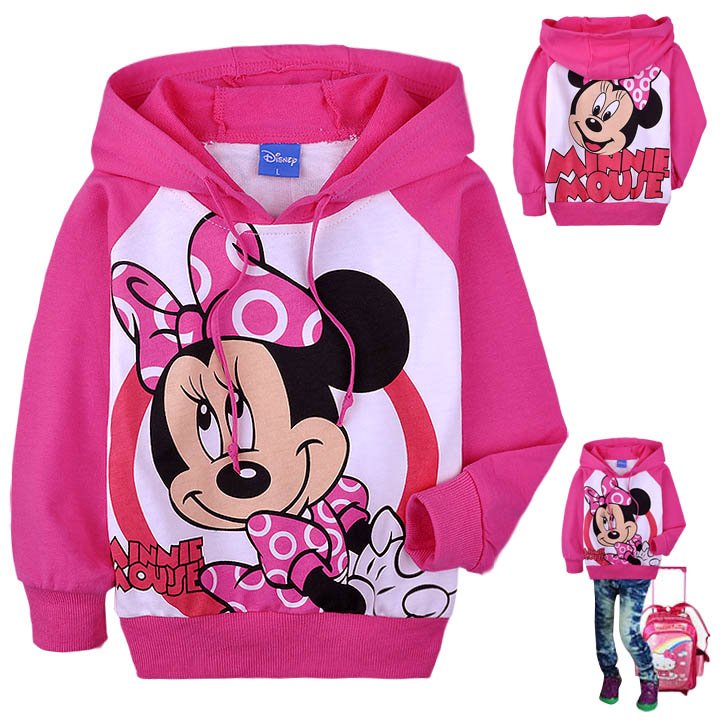 HOT!!Free shipping, 5pcs Boys girls Minnie cotton hoodies,Children Minnie Mickey long sleeve t-shirt/Sweatshirts,kids outerwear