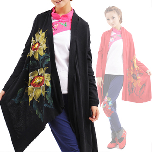 HOT free shipping Autumn national trend fashion bust knitted sweater cardigan cape outerwear
