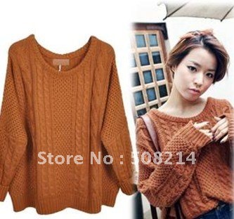 Hot Free Shipping New fashion women o-neck sweater coat lady loose Bottoming Knitwear