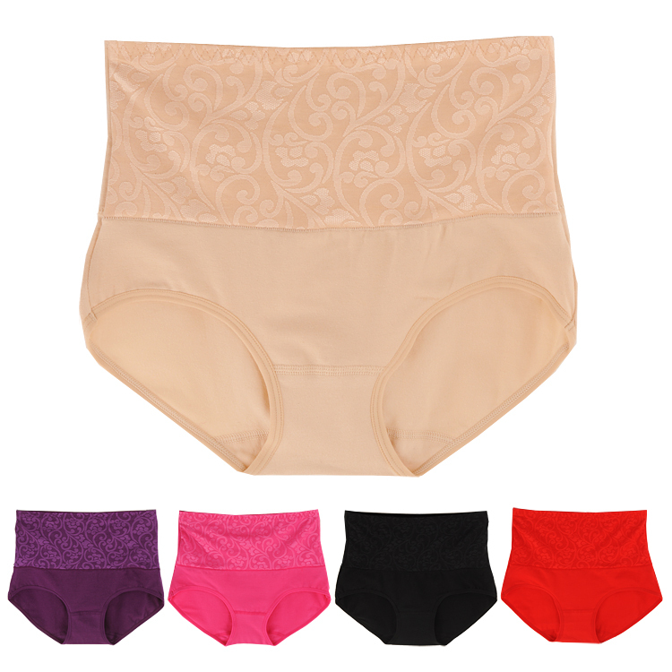 HOT-Free shipping- women's high waist panties, abdomen drawing butt-lifting antibiotic breathable women's underwear,5 colors