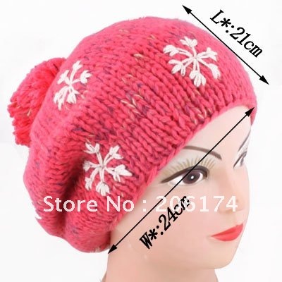 HOT!Hats Retail&Wholesale,Korean Fashion Decorative Pattern Soft Knitting Wool Hats,Free Shipping Color(RED BLACK WHITE)