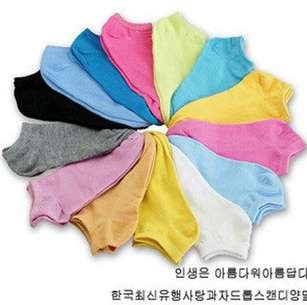 Hot High Quality Cute Candy Colored Cotton Women Socks / Boat Socks Wholesale 12Pcs/lot Free Shipping OW21