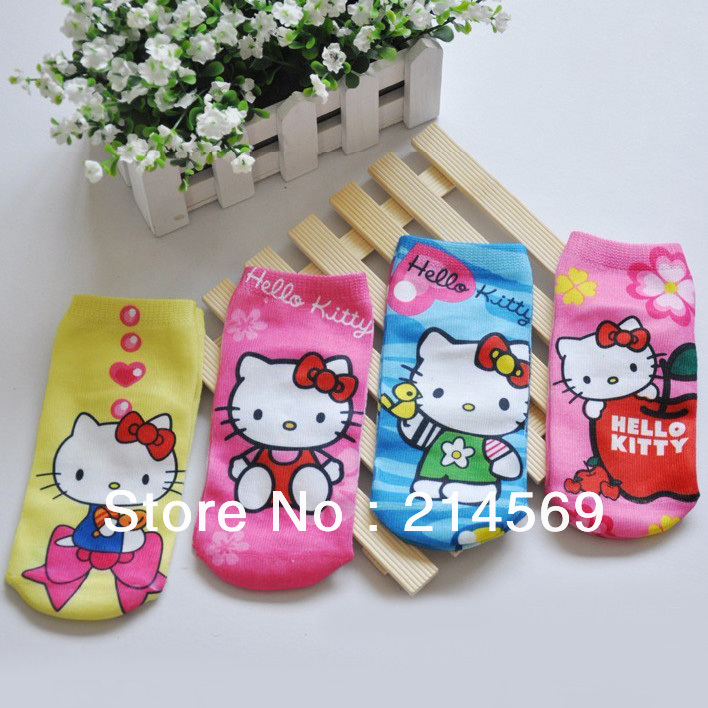 Hot ! Kitty cat baby cotton socks girls socks 6pcs/lot cartoon design very more and beautiful Suitable for 2-5 year-old baby