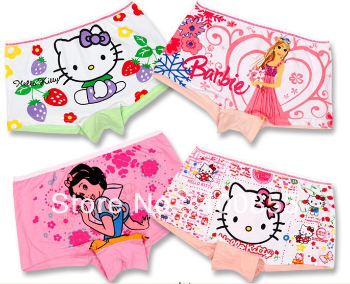 Hot KT princess girls Lycra cartoon boxer underwear wholesale,kids cotton panties,kid's underwear,48pcs 3-6years random delivery