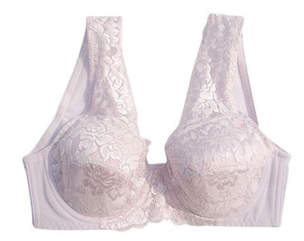 Hot Large size full cup US dorsal closing bra Seamless lace vest bra (A / B / C / D cup) #4827